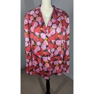 Linda Allard Ellen Tracy Womens Jacket 20 Red Pink Floral Corpcore Y2K Blazer